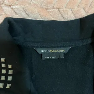 BCBGMaxazria Studded Black Moto Jacket No Fade Looks NWOT 90s Knit Jacket thumbnail 3