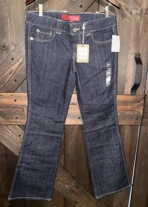 Y2K VTG Guess Women's NEW Jeans Sz 29 R Sweetheart Low Rise‎ Dark Boot Flare thumbnail 1