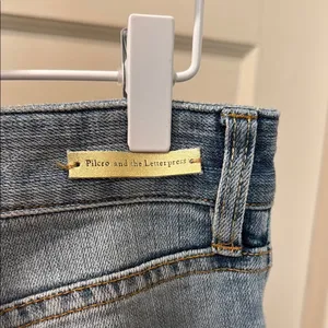 Anthropologie Pilcro Slim Boyfriend Jeans with Red Tassels thumbnail 7