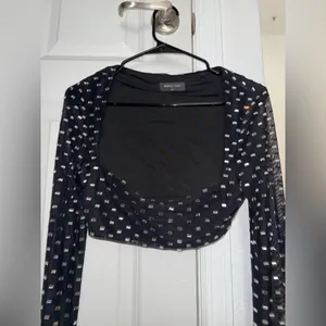 White Fox Boutique Night Lights Embellished Long Sleeve Top Black thumbnail 5