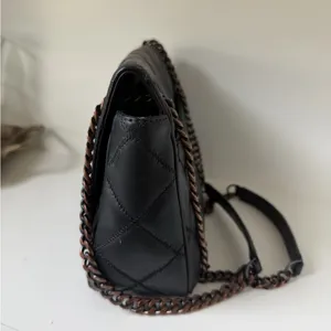 Tory Burch Willa Quilted Leather Shoulder Bag in Black with Chain Strap thumbnail 3