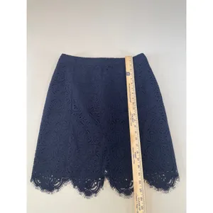 LOFT Navy Lace Overlay Skirt Size 10 thumbnail 2
