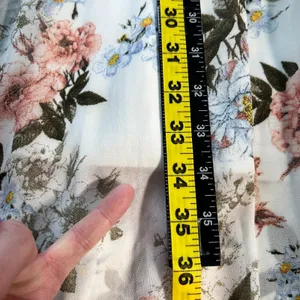 BALTIC BORN Maxi‎ Dress Womens Large White Floral Belted V-Neck Feminine Flowy L thumbnail 10