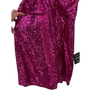 NWT Lulus Womens Hilaria Fuchsia Sequin Bodycon Mini Dress Size Large thumbnail 9