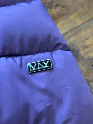 Long Quilted Purple Puffer Coat with Faux Fur Hood thumbnail 6