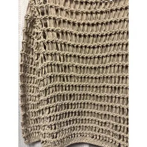 John Paul Richard‎ Women's Sweater Petite SZ S Beige Fisherman Mesh Open Knit thumbnail 9