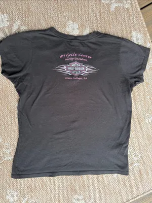 Harley-Davidson Black Women's Short Sleeve V-Neck Tee with Crystal Logo thumbnail 4