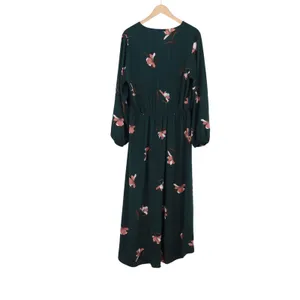 Ava & Viv Dress Womens 1X Floral Long Sleeve Dark Green V-Neck Midi Excellent thumbnail 4