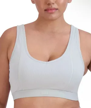 NWT Steve Madden Women’s Ribbed Stretch Bralette Puritan Gray Size Medium thumbnail 1