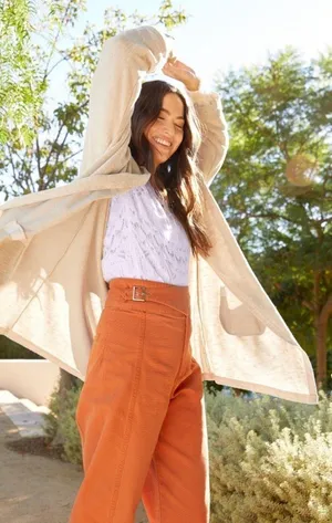 Anthropologie DONNI. Ribbed Sandwash Open Cardigan thumbnail 1