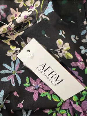 AFRM LOS ANGELES Sonia Ruched floral Mesh Maxi Dress thumbnail 7