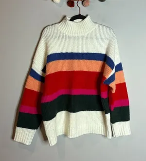 Fantastic Fawn chunky colorful striped sweater thumbnail 1