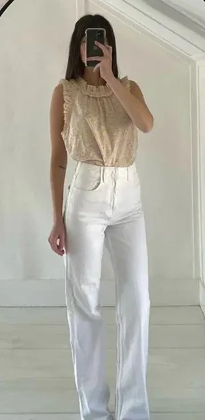 J.Crew Cotton Poplin Ruffle-Trim Top in Rose Vines Size M Retail $80 thumbnail 2