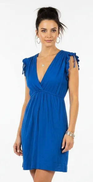 Ralph Lauren Blue Short Sleeve Empire Waist Mini Dress S thumbnail 1