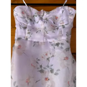 NWT Lulus Chic Preciousness Lavender Floral Organza Bustier Maxi Dress Gala XS thumbnail 5