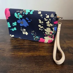 Merona Floral Purse Clutch Watercolor Abstract Colorful Y2K Handbag Small Wrist thumbnail 1