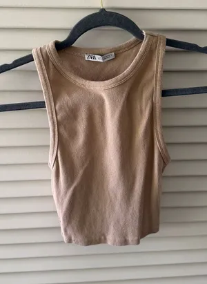 ZARA Tank Top Crop Ribbed thumbnail 1