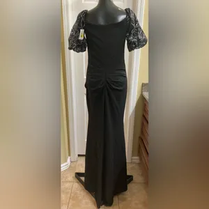 NEW Xscape Beaded Off Shoulder Gown Black Size 8 thumbnail 4
