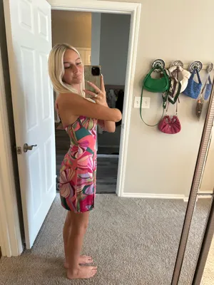 Sky to Moon Floral Silk Mini Dress thumbnail 2