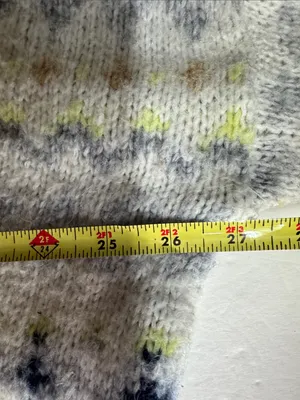 American Eagle Cozy Cream Fair Isle V-Neck hooded Sweater wool blend XL winter thumbnail 12