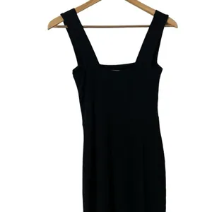 REFORMATION Cassi Black Knit Ribbed Square Neck Sleeveless Slit Midi Dresss thumbnail 6