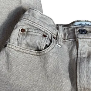 Abercrombie 90s Straight Ultra High Rise Curve‎ Love Jeans Light Beige 24 Waist thumbnail 3