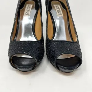 Badgley Mischka Kassidy ll Black Sequin 5 Inch‎ Heel Platform Pumps Size 8M thumbnail 6