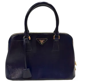 Prada Navy Blue Patent Saffiano Vernice Shoulder Bag Purse thumbnail 1