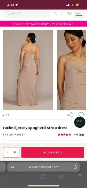 Davids Bridal Bridesmaid Dress Worn ONCE thumbnail 2