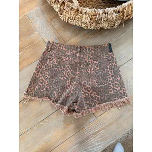 Denim x Alexander Wang Bite Leopard Print Denim Shorts Women Brown Size 28 thumbnail 3