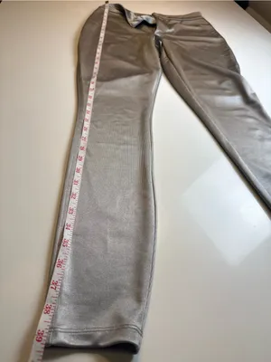SKIMS Silver High-Waist Skinny Metallic Pants Night out , holiday Size M‎ thumbnail 7