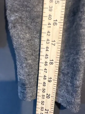Vintage J.Crew Women M Wool Cotton Henley Sweater Made Italy Gray Academia thumbnail 7