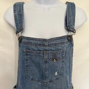 Empyre Cora Denim Y2K Jean Women Shortalls Sz 5 Grunge Indie Distressed Raw thumbnail 3