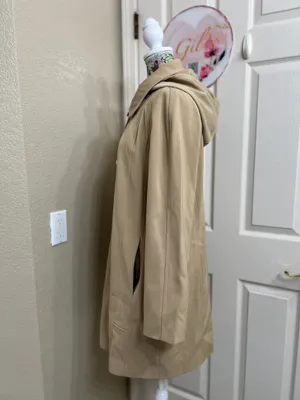 London Fog Beige Trench Coat with Metal Toggle Closures thumbnail 4