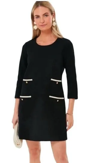 Tuckernuck Black Francoise Mod Mini Dress Extra Small XS thumbnail 1