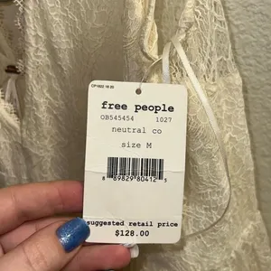 ✨FREE PEOPLE Don't You Dare Sz Medium Dress in Neutral Combo✨ thumbnail 15