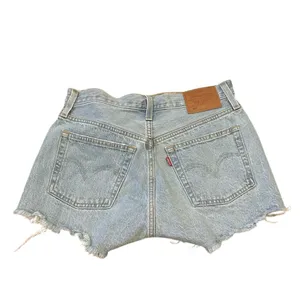 Levi’s Blue Distressed Button Fly Jean Shorts with Frayed Hem 25 thumbnail 3