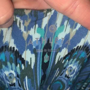 Athleta blue artsy v-neck soft Athleisure knit M skater dress thumbnail 3