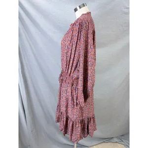 Rebecca Minkoff Floral Peasant Dress XXL Boho Smocked Tiered Mini -‎ AS IS thumbnail 7