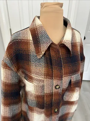 Akaiv Oversized Plaid Shacket thumbnail 5