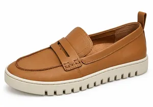 Vionic 7.5 Uptown Leather Penny Loafer Tan Platform Comfort Walking Preppy Shoe thumbnail 1