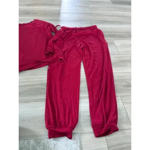 Ekouaer Womens Pajama Set Red Long Sleeve Top and Jogger Pants Lounge Set Size S thumbnail 2