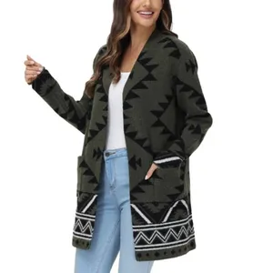 NWT!! FRYE Patterned Cozy Cardigan Sweater Burnt Olive Combo Green X-Large thumbnail 4
