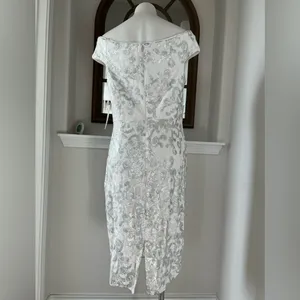 Eliza J. IVORY Off-the-Shoulder Dress Sequined Size 16, New w/Tag Retail $168 thumbnail 5