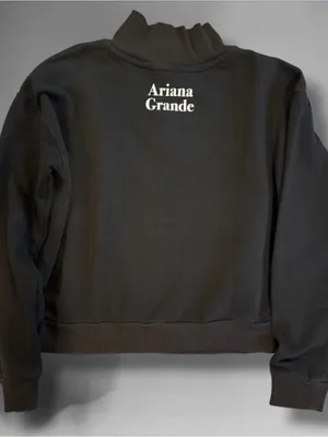 H&M Ariana Grande Thank U Next Black Quarter Zip Crop Sweatshirt Size 14Y / XS thumbnail 3