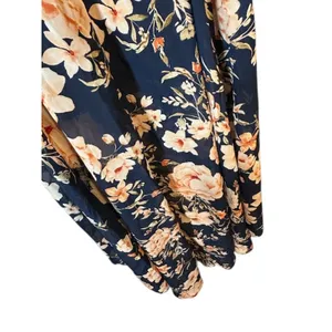 Lulus Navy Blue Pink Floral Asymmetrical High Low Dress Woman Sz XS thumbnail 9