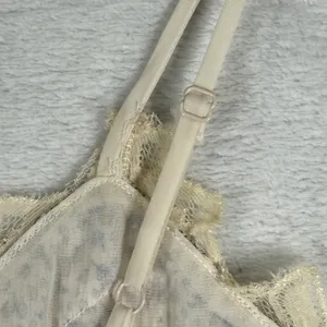 Everleigh Floral Lace Trim Pleated Camisole Top Cream Blue Orange‎ Womens Medium thumbnail 8