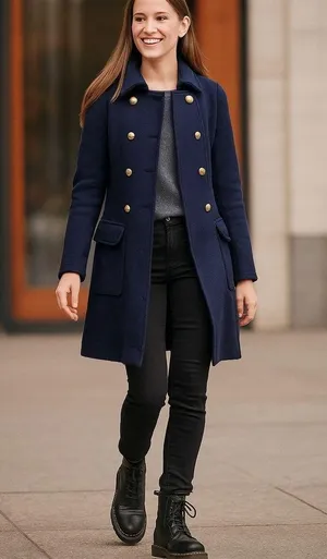 Lauren by Ralph Lauren Coatigan vintage Military coat sweater, LambsWool blend S thumbnail 1