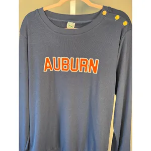 Southern Smocked Auburn Sweatshirt‎ L Bamboo Blend Button Shoulder thumbnail 3