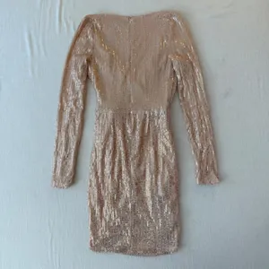 NWT Miss Ord Rose Gold Sequin Mini Dress S Glam Party Cocktail Y2K thumbnail 9